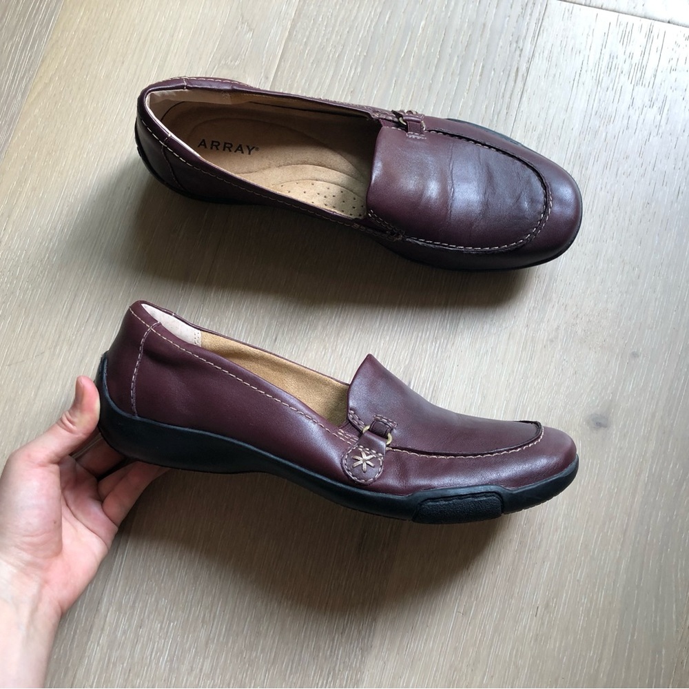 Array Plum Wine Red Leather Comfort Loafer - Women’s 9.5